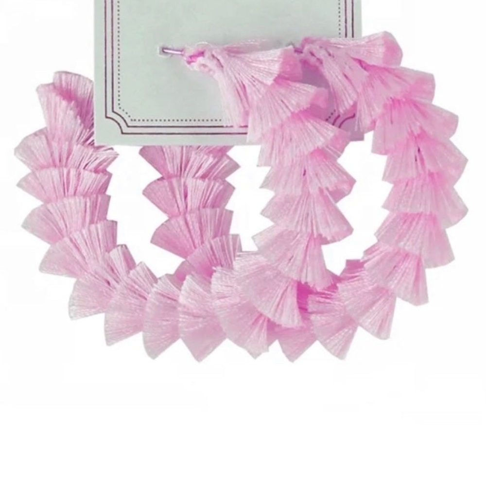 Fun Fluffy tassel hoop earrings - Picture 2 of 4